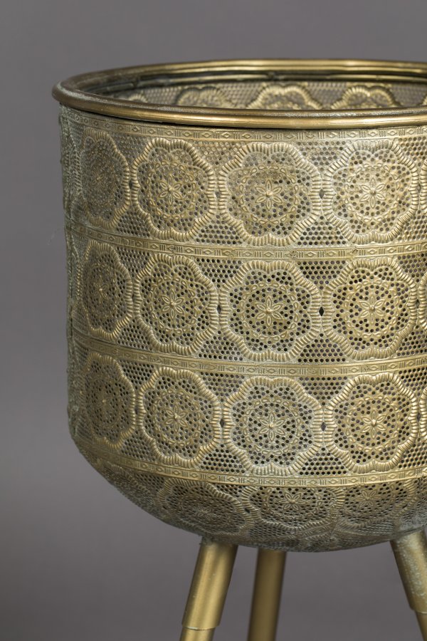 DUTCHBONE Botanisk urtepotteskjuler L - messing jern