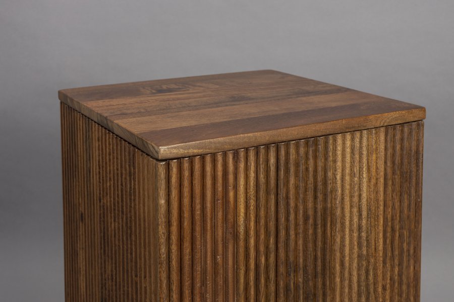 DUTCHBONE Ribble urtepotteskjuler, kvadratisk - valnddefarvet mangotr (st med 2)