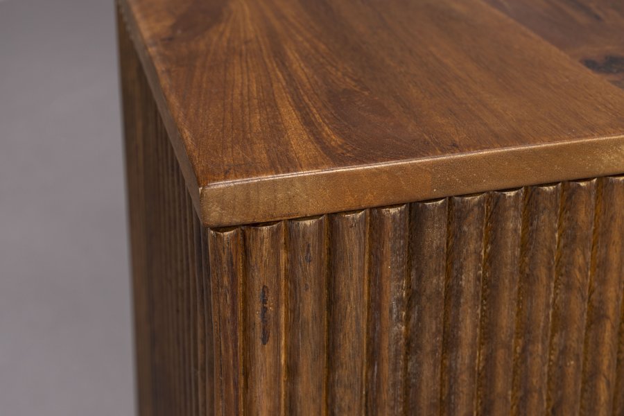 DUTCHBONE Ribble urtepotteskjuler, kvadratisk - valnddefarvet mangotr (st med 2)