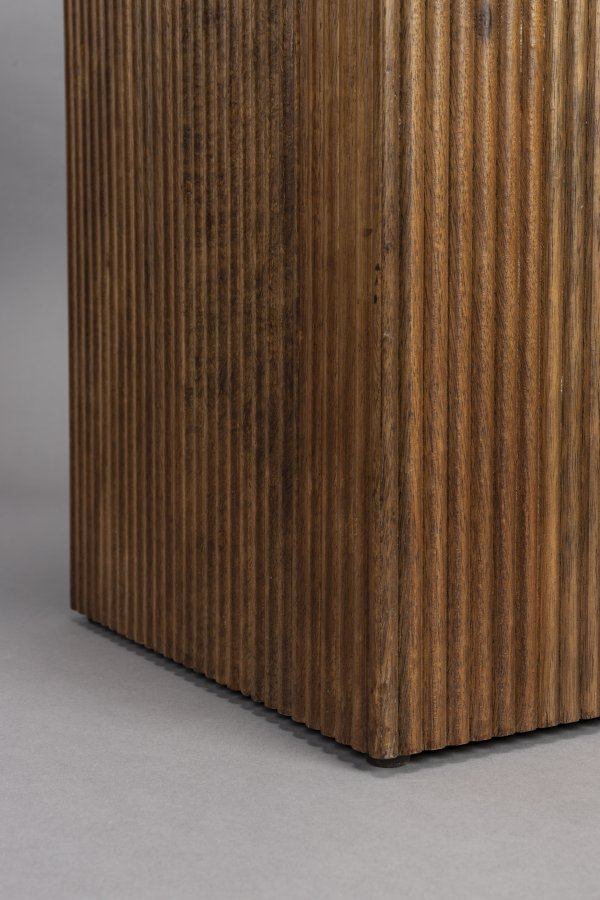 DUTCHBONE Ribble urtepotteskjuler, kvadratisk - valnddefarvet mangotr (st med 2)