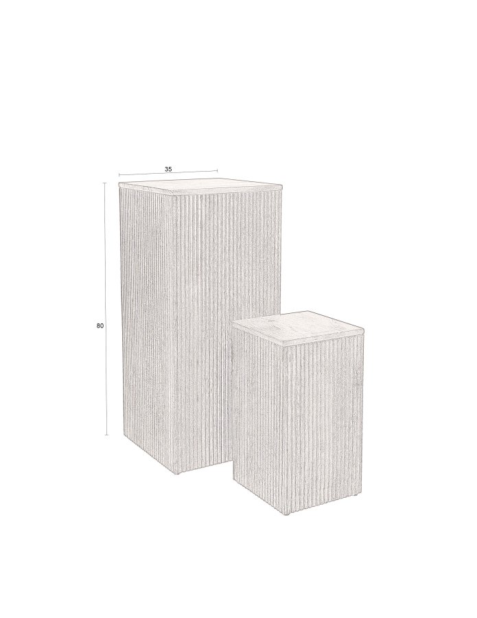 DUTCHBONE Ribble urtepotteskjuler, kvadratisk - valnddefarvet mangotr (st med 2)