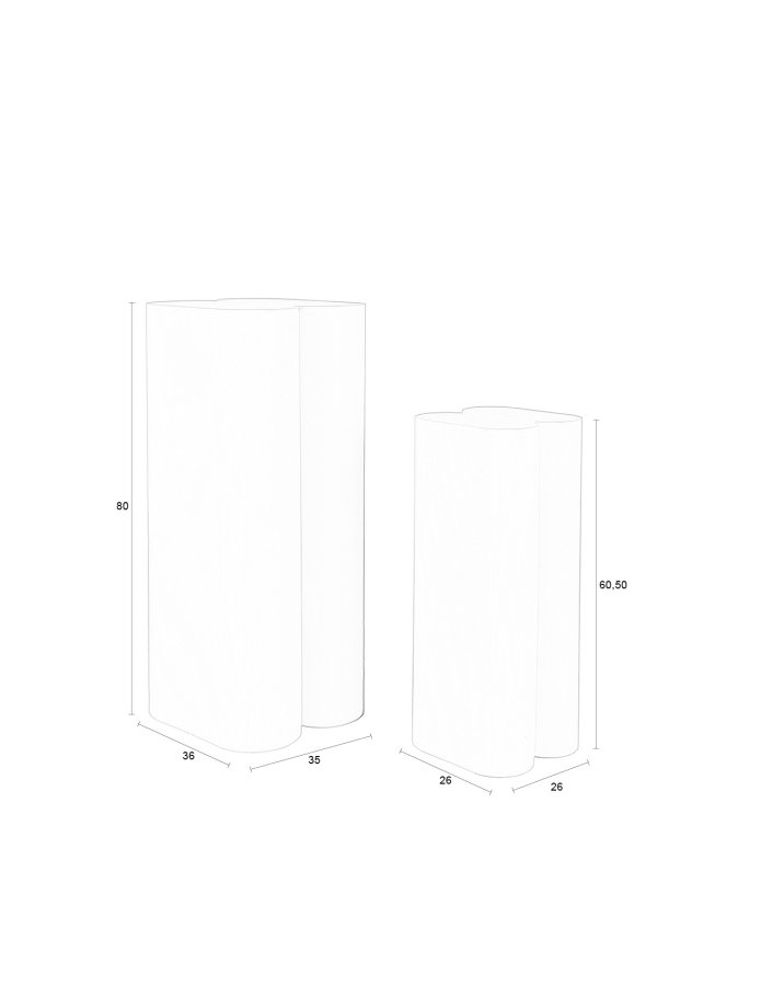 ZUIVER Shape piedestal - beige jern (st med 2)