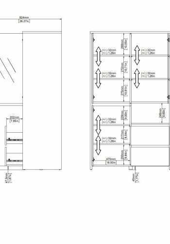 TVILUM Next Vitrine 1 lge + 1 glaslge + 2 skuffer
