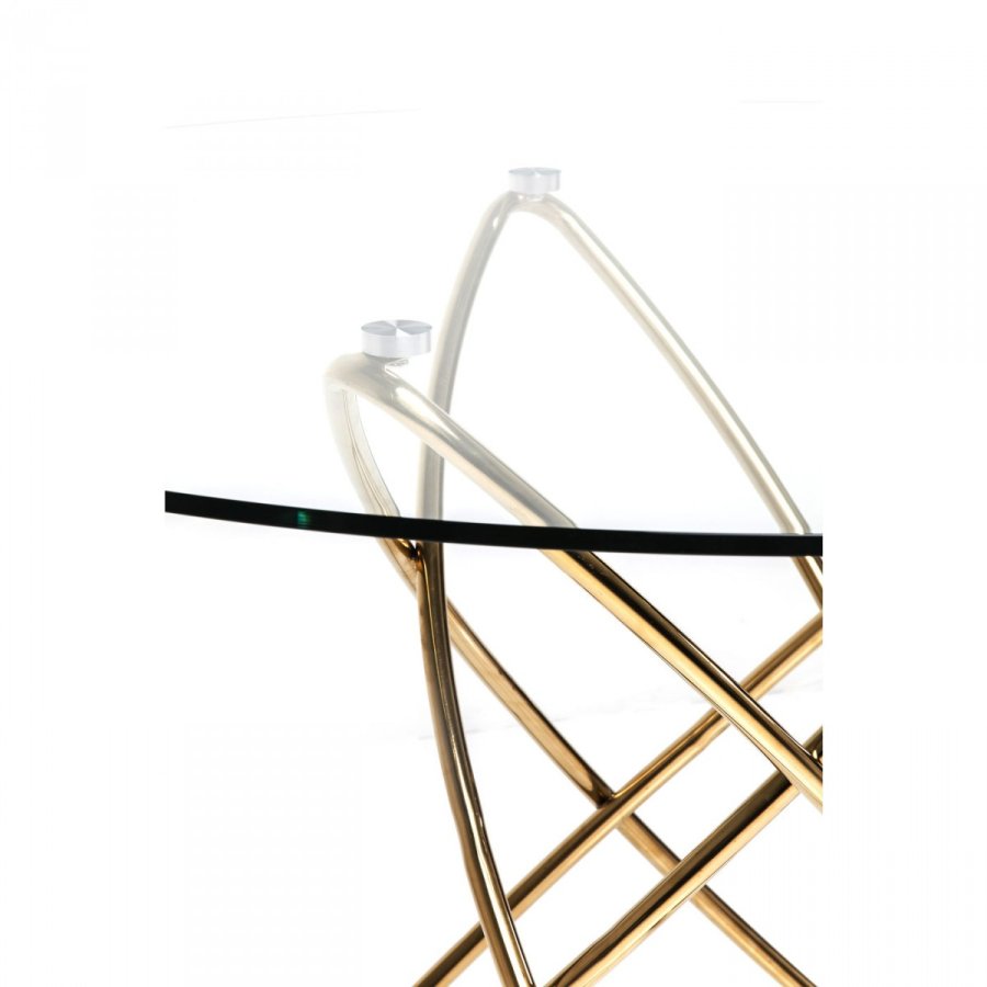 KARE DESIGN rund Molekular Gold spisebord - klar glas og guld stl (120)