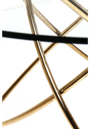KARE DESIGN rund Molekular Gold spisebord - klar glas og guld stl (120)