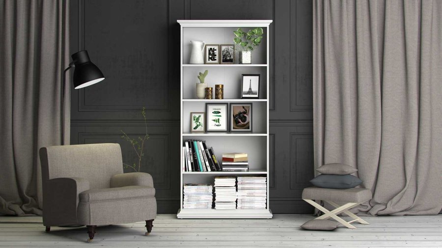 TVILUM Paris bogreol - hvid tr, m. 4 hylder