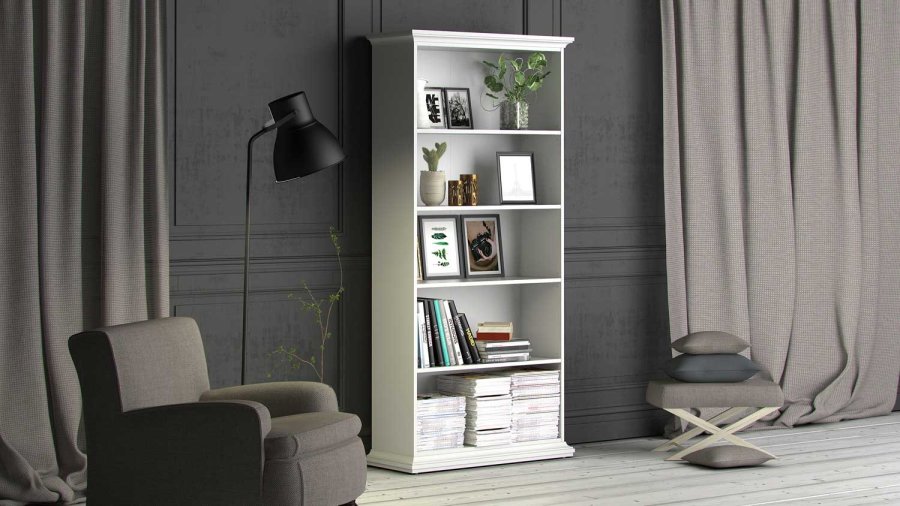 TVILUM Paris bogreol - hvid tr, m. 4 hylder