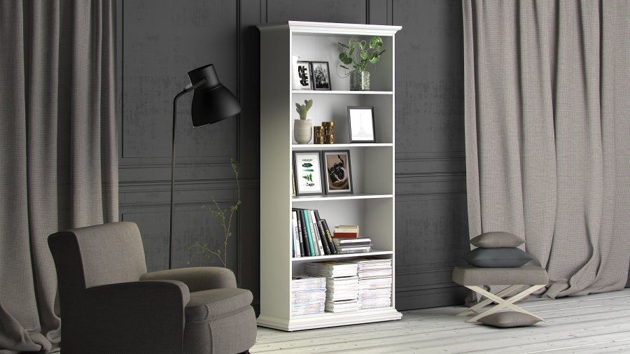 TVILUM Paris reol -Hvidt tr, 4 hylder