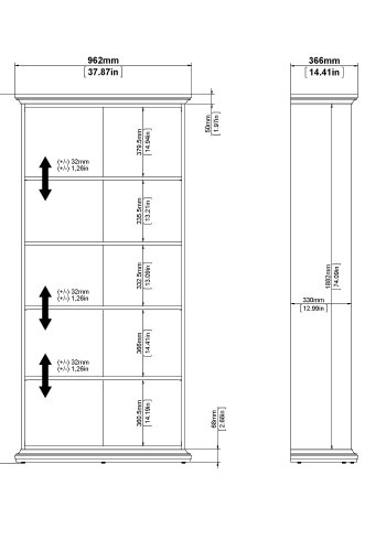 TVILUM Paris reol -Hvidt tr, 4 hylder