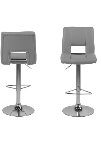 ACT NORDIC Sylvia barstol - gr/slv kunstlder/metal, m. trompetfod