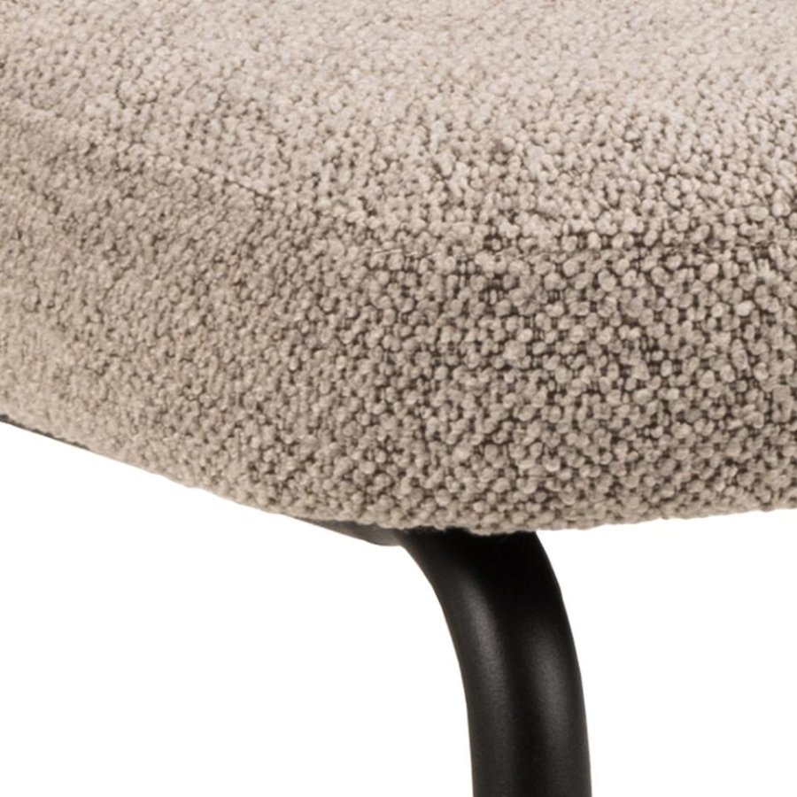 ACT NORDIC Patricia spisebordsstol - beige stof og sort stl