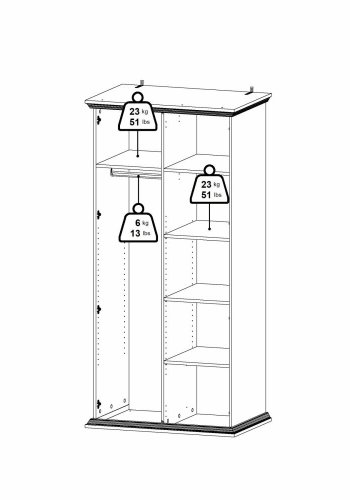 TVILUM North Garderobeskab, Mat Sort, 95,7 x 63,1 x 200 cm