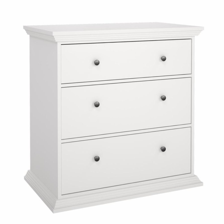 TVILUM North Kommode med 3 skuffer, Hvid, 86,3 x 51,6 x 88,2 cm