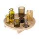 BLOOMINGVILLE Sanga Bakke m/Fyrfadsstage, Natur, Glas, St af 8