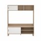 TVILUM Ikast TV-vg med 2 skydedre, Jackson Hickory/Hvid, 158,7 x 48,35 x 180,9 cm
