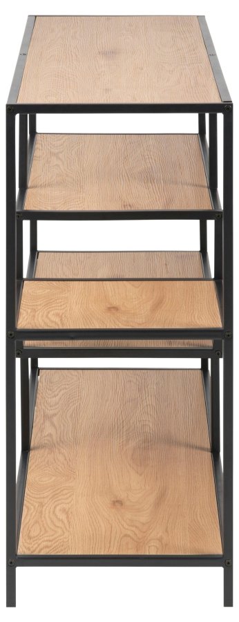 ACT NORDIC Seaford reol, m. 4 hylder - natur mat vild eg ru papir og mat sort stl