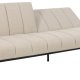 ACT NORDIC Caix sovesofa, m. click & clack, delt rygln, syninger - beige stof og sort stl (198x95)