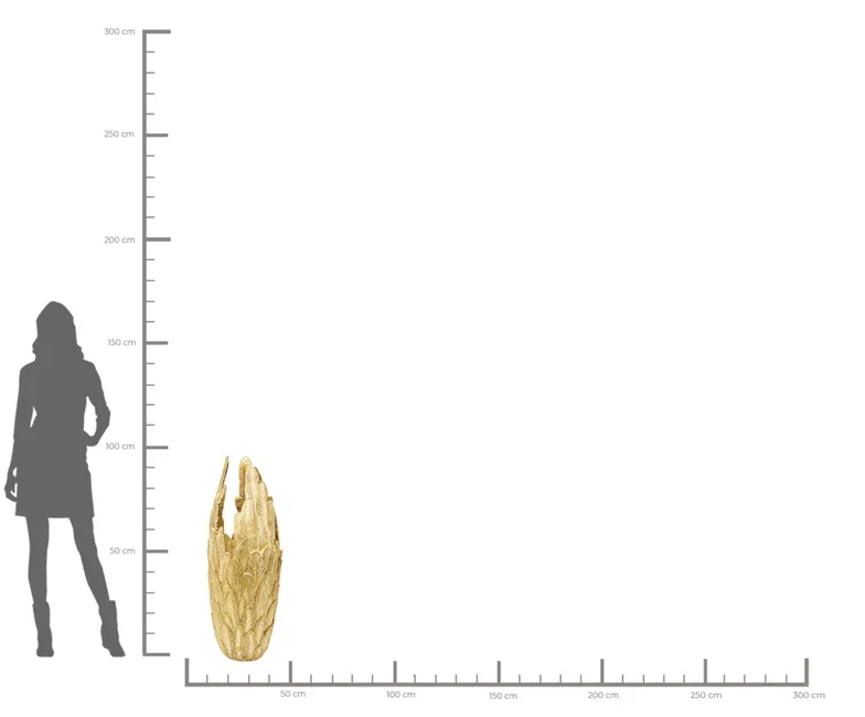 KARE DESIGN Feathers vase - guld polyresin (H:91cm)