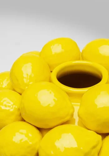 KARE DESIGN Lemon Juice vase, rund - gul porceln (H:40cm)