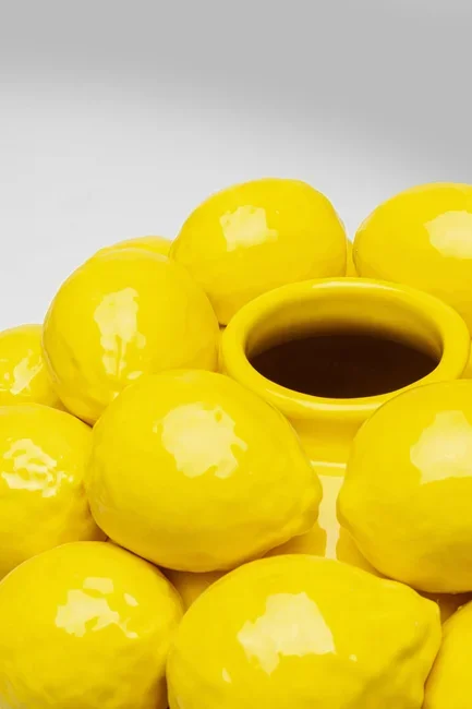 KARE DESIGN Lemon Juice vase, rund - gul porceln (H:40cm)