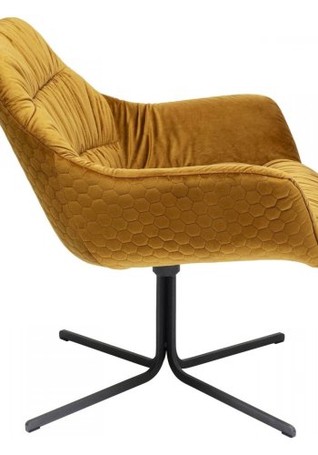 KARE DESIGN Bristol Yellow drejestol m. armln - gul fljl og stl