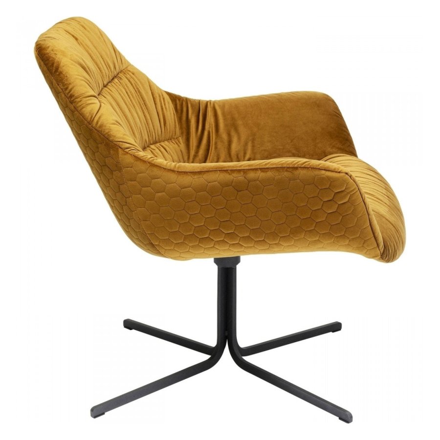 KARE DESIGN Bristol Yellow drejestol m. armln - gul fljl og stl