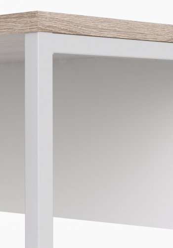 TVILUM Function Plus hjrneskrivebord - hvid/natur, m. 2 skuffer