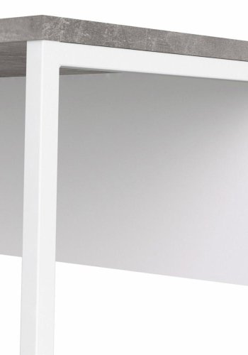 TVILUM Function Plus hjrneskrivebord, m. 2 skuffer - gr/hvid folie og hvid stl (145,1x81)