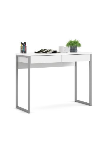 TVILUM Function Plus skrivebord - hvid hjglans, m. 2 skuffer 