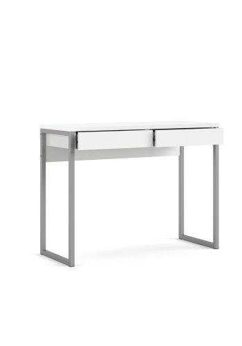 TVILUM Function Plus skrivebord - hvid hjglans, m. 2 skuffer 