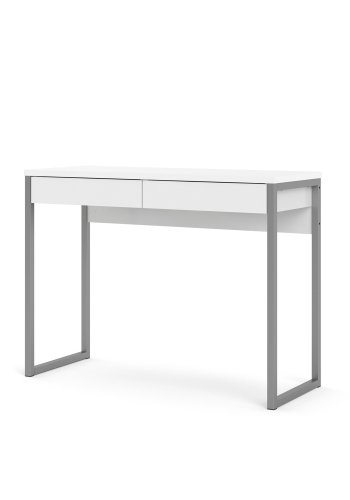 TVILUM Function Plus skrivebord - hvid hjglans, m. 2 skuffer 