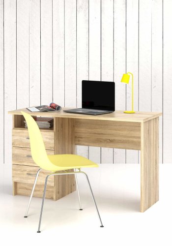 TVILUM Function Plus skrivebord - egetrsstruktur, m. 3 skuffer 