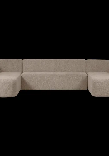 BEPUREHOME Sloping U-formet sofa - natur meleret chenille stof