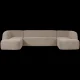 BEPUREHOME Sloping U-formet sofa - natur meleret chenille stof