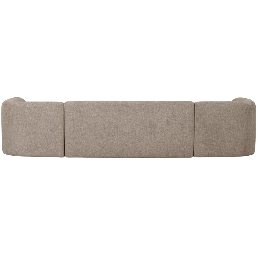 BEPUREHOME Sloping U-formet sofa - natur meleret chenille stof