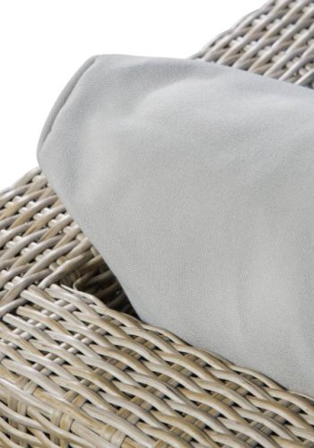 Modul udendrs loungest, m. 1 sofa, 1 bord, 2 skamler, beige stofhynder - brun pe flet (st med 5)