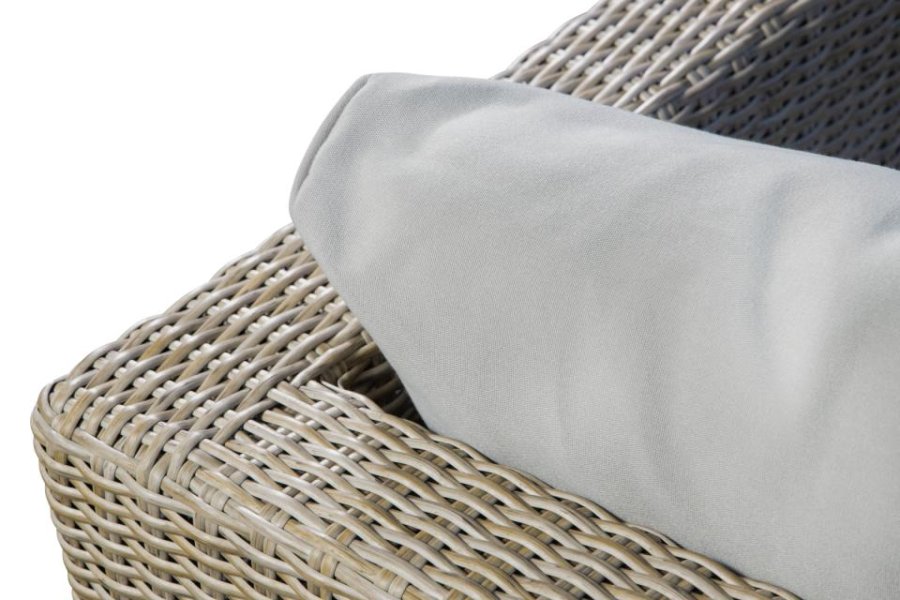 Modul udendrs loungest, m. 1 sofa, 1 bord, 2 skamler, beige stofhynder - brun pe flet (st med 5)