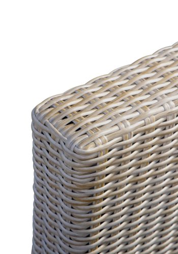 Modul udendrs loungest, m. 1 sofa, 1 bord, 2 skamler, beige stofhynder - brun pe flet (st med 5)