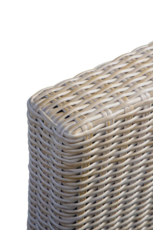 Modul udendrs loungest, m. 1 sofa, 1 bord, 2 skamler, beige stofhynder - brun pe flet (st med 5)