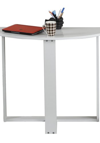 NORDVÄRK Mellem skrivebord, halvrund - blank hvid melamin (106x45)