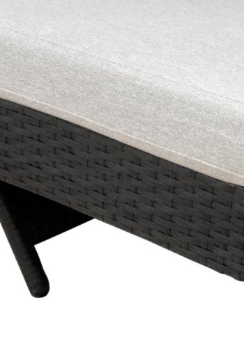 Redondo liggestol, m. hynde - sort polyrattan og gr stof