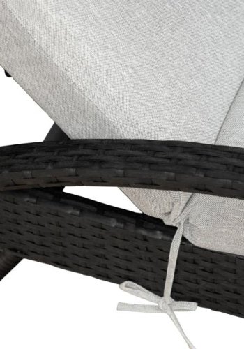 Redondo liggestol, m. hynde - sort polyrattan og gr stof