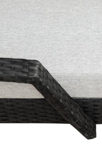 Redondo liggestol, m. hynde - sort polyrattan og gr stof