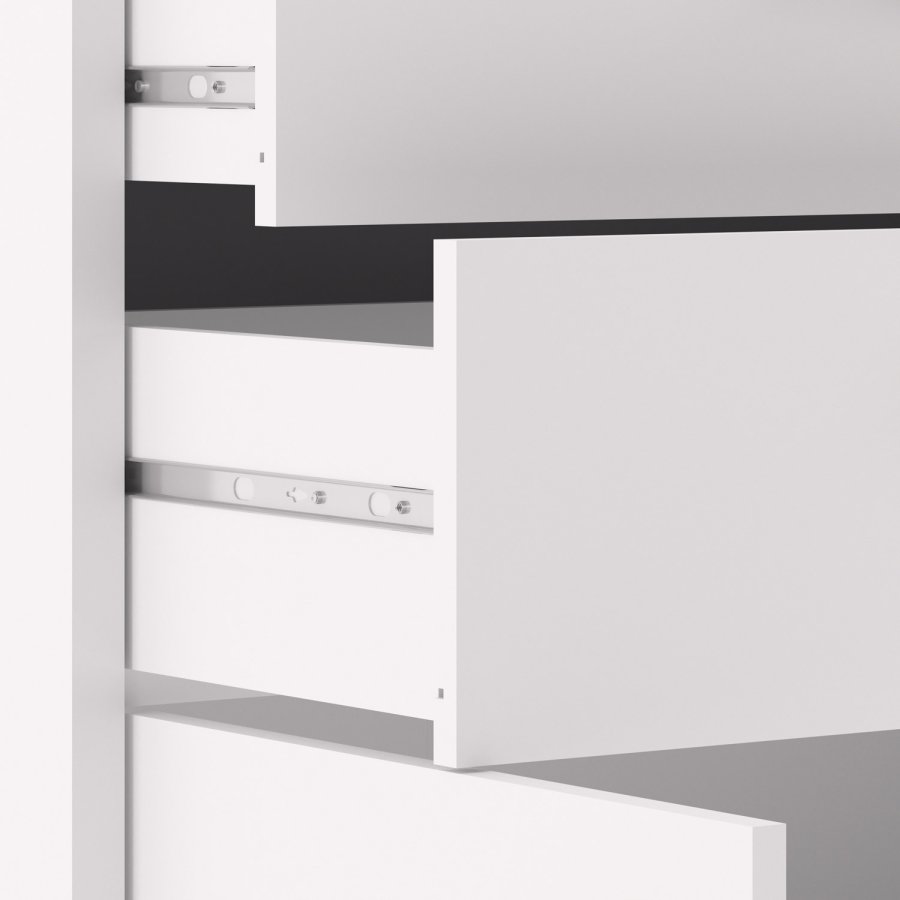 TVILUM Prima kontorkommode - hvidt tr, m. 2 lger og 2 skuffer 