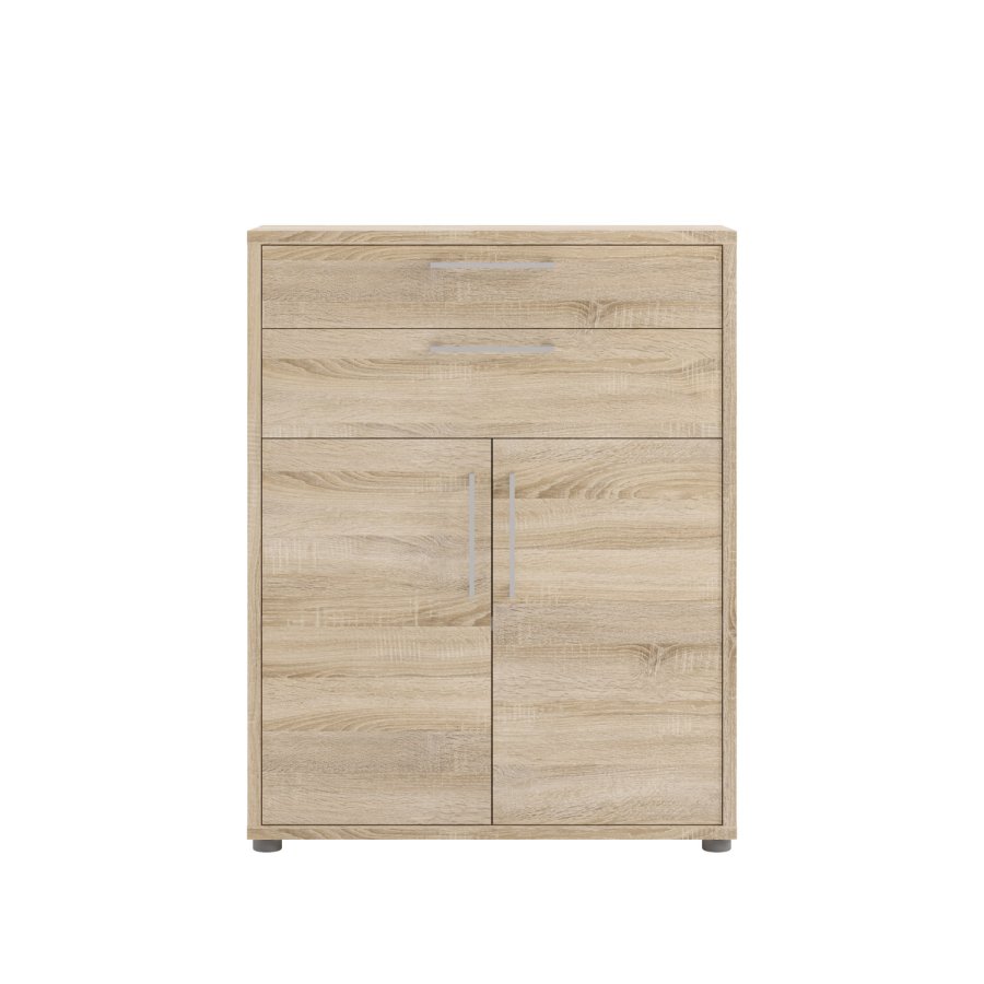 TVILUM Prima kontorkommode - egetrsstruktur, m. 2 lger og 2 skuffer 