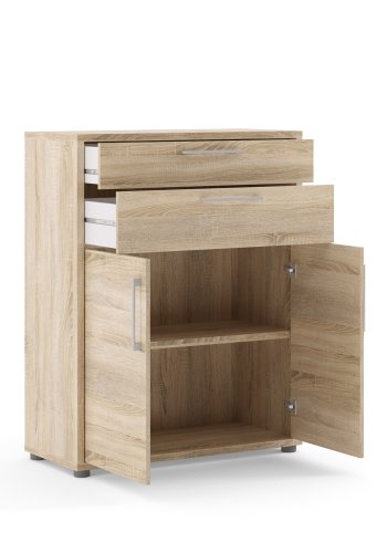 TVILUM Prima kontorkommode - egetrsstruktur, m. 2 lger og 2 skuffer 