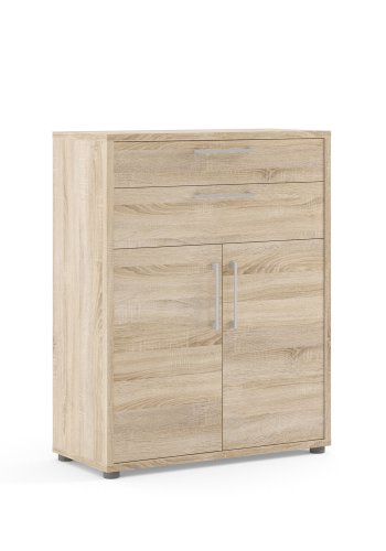 TVILUM Prima kontorkommode - egetrsstruktur, m. 2 lger og 2 skuffer 