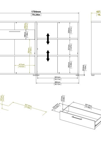 TVILUM Prima reol - hvid tr, m. hylder, skuffer og lger