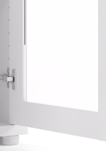 TVILUM Prima kontorreol - hvid/klart glas, m. 2 lger 