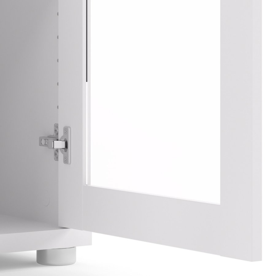 TVILUM Prima kontorreol - hvid/klart glas, m. 2 lger 